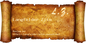 Langfelder Zita névjegykártya